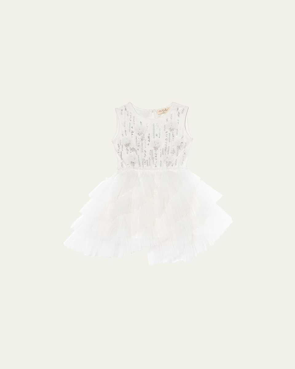 Girl's Stairway To Heaven Asymmetrical Embellished Tutu Dress, Size 6M-24